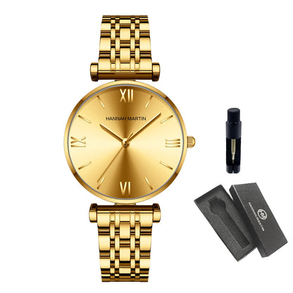 Women Fashion Casual Watches Green Malachite Dial Ladies Japanese Quartz Wristwatch Stainless Steel Strap Waterproof Watches
