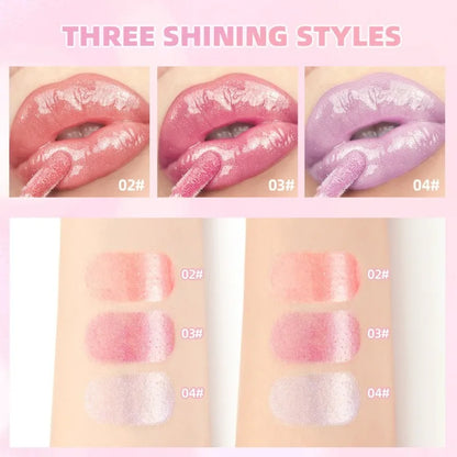 Shimmering Taro Purple Lip Gloss Gold Sparkle, Moisturizing Plumping Lip Gloss, Glassy Jelly Shine Lip Gloss for Sexy Makeup
