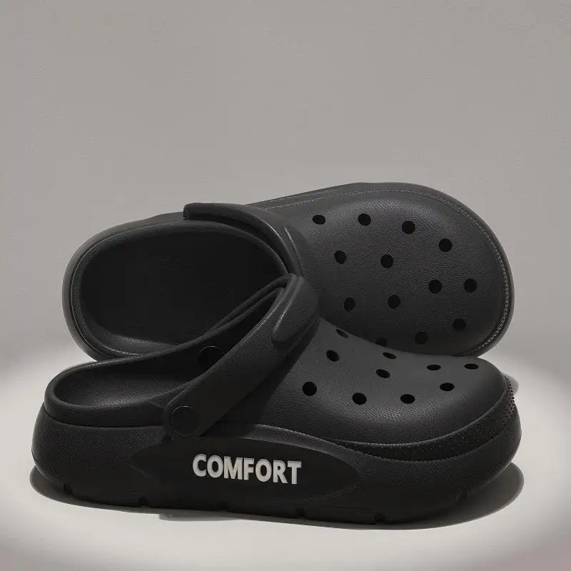Men's Cut Out Shoes Men's Summer New Women's and Men's Thick-Soled Non-Slip Eva Sandals Boys' Driving Cut Out Slippers