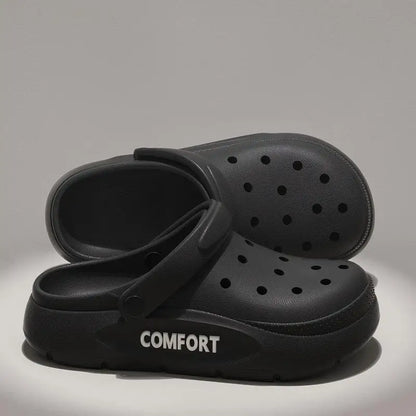 Men's Cut Out Shoes Men's Summer New Women's and Men's Thick-Soled Non-Slip Eva Sandals Boys' Driving Cut Out Slippers