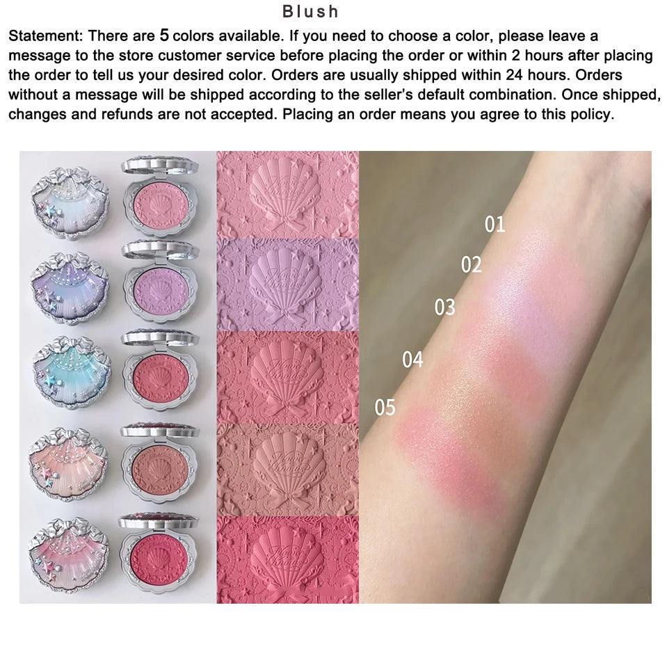 Flower Knows Mermaid Glow Makeup Set Eyeshadow Lip Gloss Blush Pearl Shell Series New Arrival Fantasy Look Gift for Girls