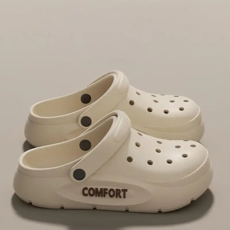 Men's Cut Out Shoes Men's Summer New Women's and Men's Thick-Soled Non-Slip Eva Sandals Boys' Driving Cut Out Slippers