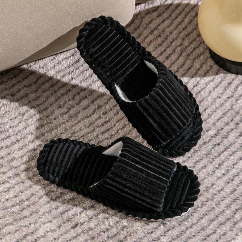 Solid Color Flat Heel Slippers Women Indoor and Bedroom Lightweight Comfort Non-slip Open-toe Breathable Slippers for All Season