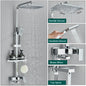 Shower Faucet Set Rainfall 3/4-ways Bathtub Tap With Bathroom Shelf Height Adjust Brass Mixer Crane Hot Cold Water Systems