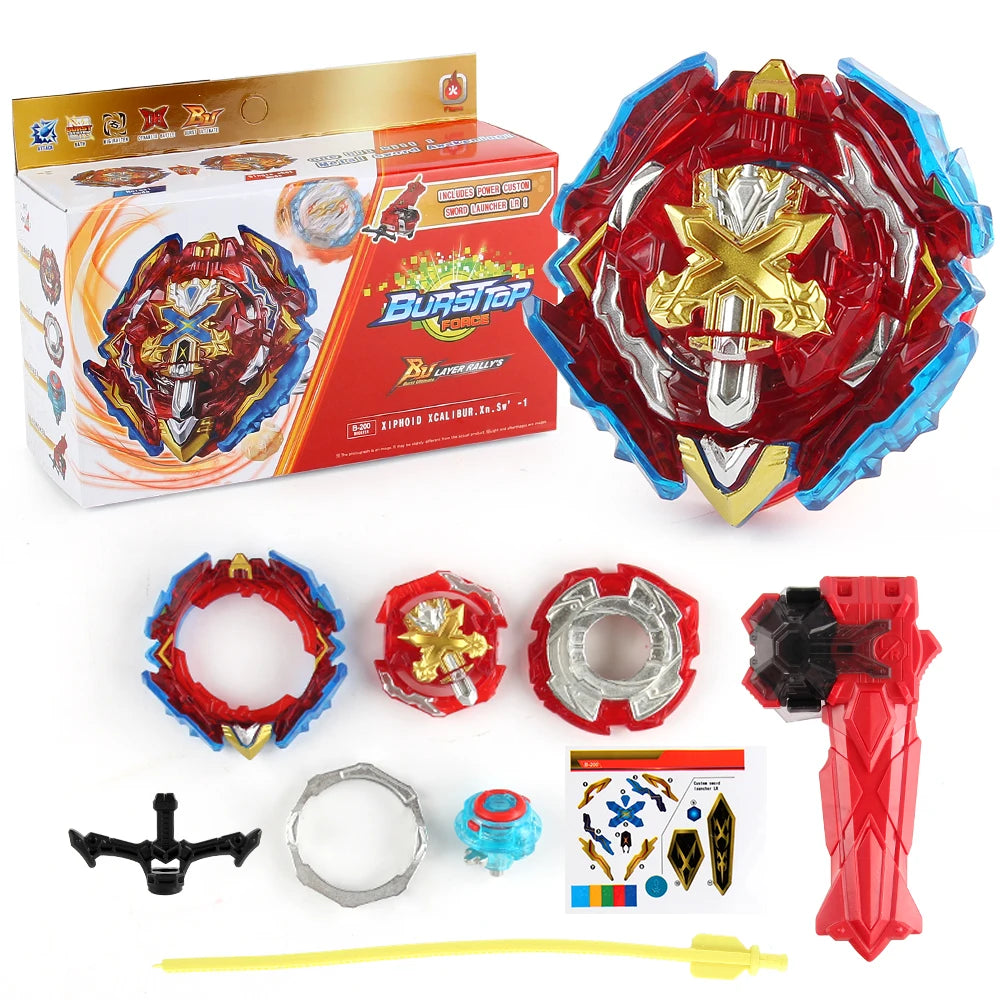 Bey Burst B-200 Xiphoid Xcalibur Gyro Metal Spinning Top with Sword LR Launcher New Year Gift