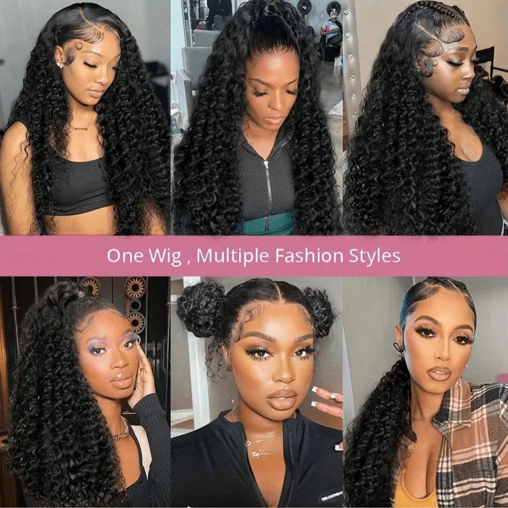250% Loose Deep Wave 40 42 Inch 13x6 HD Swiss Lace Frontal Human Hair Wigs Brazilian PrePlucke Water Curly 13x4 Lace Front Wig