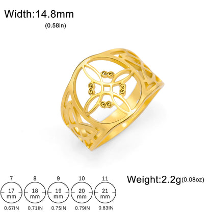 Unift Vintage Witch Knot Rings for Women Men Stainless Steel Finger Ring Witchcraft Protection Amulet Jewelry Wicca Accessories