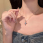 Y2K Accessories Fashion Red Crystal Heart Pendant Necklace Chian Egirl Sweet Cool Clavicle Chain Aesthetic Jewelry N0457