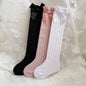 3pairs Girls Bow Decor Over The Calf Long Socks
