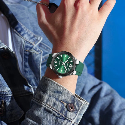 CURREN 8465 New Fashionable Men's Quartz Watch Waterproof Calendar Luminous Silicone Strap Advanced Men's Clock Daily reloj