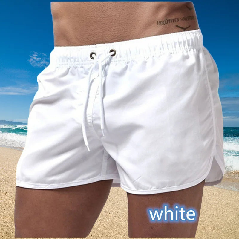2025 New Summer Men's Swimwear Shorts Brand Beachwear Sexy Swim Trunks Men Swimsuit Low Waist Breathable Beach Wear Surf