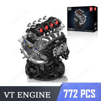 Mould King LSX454 V8 V12 W12 Engine Motorized Simulation Model Electrically Drive Building Blocks Technical Car Parts Toys Gift