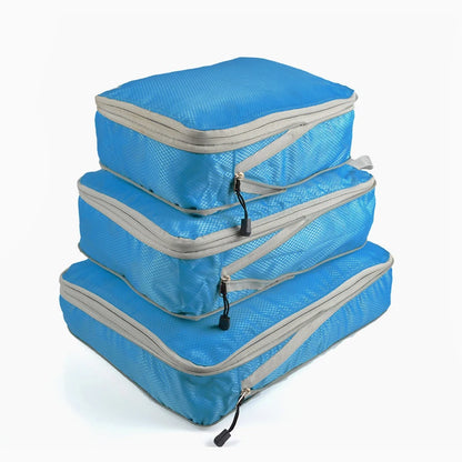 Travel Storage Bag Compressible Packing Cubes Foldable Waterproof Travel Suitcase Nylon Portable With Handbag Luggage Organizer