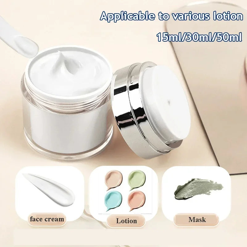 15/30/50ml Cosmetics Empty Airless Pump Jar Refillable Acrylic Cream Vacuum Bottle Portable Size Container of Makeup for Lotion
