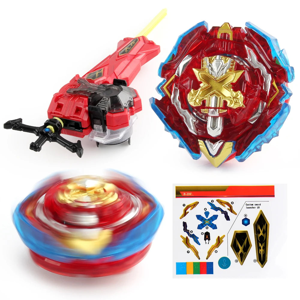 Bey Burst B-200 Xiphoid Xcalibur Gyro Metal Spinning Top with Sword LR Launcher New Year Gift