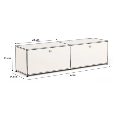Modern Modular Metal Storage Cabinet Freestanding Sideboard Display Organizer For Living Room Bedroom Entryway Home Furniture