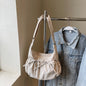 Large Capacity Women's Shoulder Bags Lightweight Nylon Pleated Crossbody Bag Multiple Pockets Hobo Bag For Women Commuting