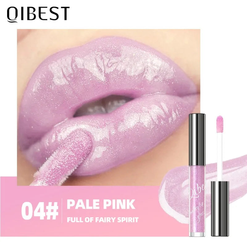 Shimmering Taro Purple Lip Gloss Gold Sparkle, Moisturizing Plumping Lip Gloss, Glassy Jelly Shine Lip Gloss for Sexy Makeup