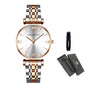Women Fashion Casual Watches Green Malachite Dial Ladies Japanese Quartz Wristwatch Stainless Steel Strap Waterproof Watches
