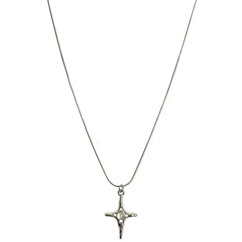 Y2K Accessories Fashion Red Crystal Heart Pendant Necklace Chian Egirl Sweet Cool Clavicle Chain Aesthetic Jewelry N0457