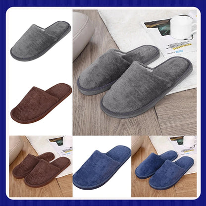 Men's solid color Plush Home Slippers Cute Autumn Winter Cotton Warm Slipper Kids Women Stuffed Doll Indoor Shoes New Year Gift