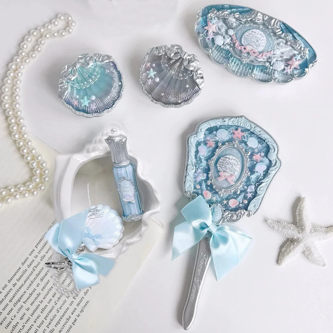 Flower Knows Mermaid Glow Makeup Set Eyeshadow Lip Gloss Blush Pearl Shell Series New Arrival Fantasy Look Gift for Girls