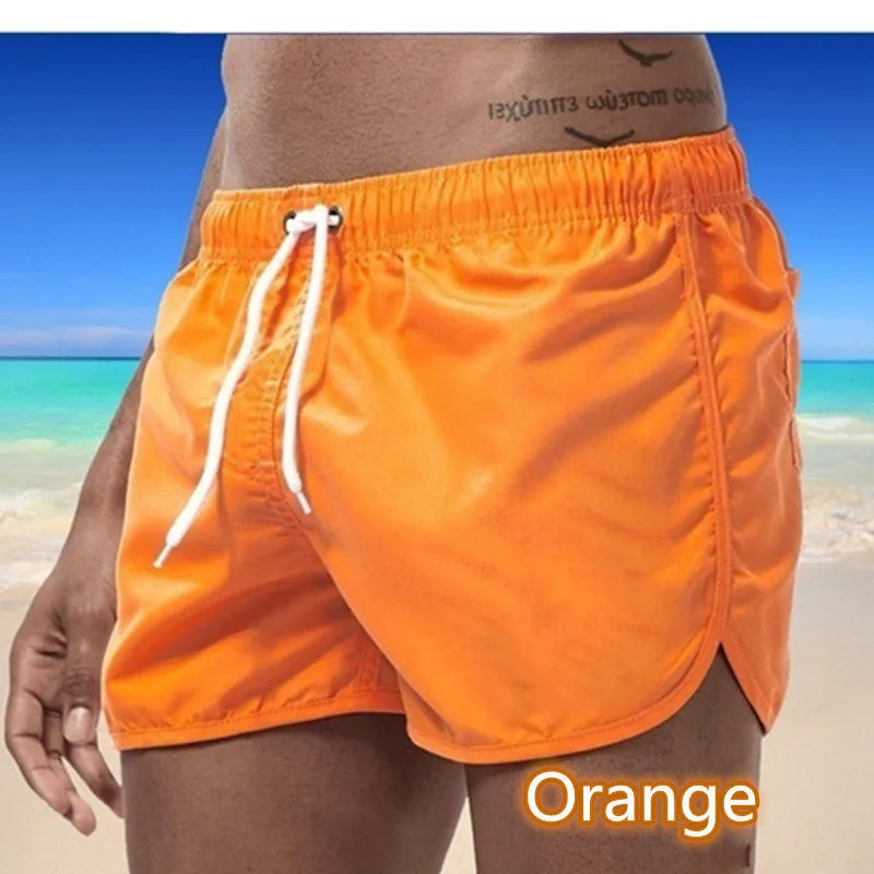 2025 New Summer Men's Swimwear Shorts Brand Beachwear Sexy Swim Trunks Men Swimsuit Low Waist Breathable Beach Wear Surf
