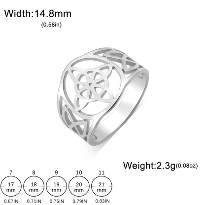 Unift Vintage Witch Knot Rings for Women Men Stainless Steel Finger Ring Witchcraft Protection Amulet Jewelry Wicca Accessories