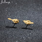 Unique Christmas Earring Stainless Steel YES NO Cactus Footprint Music Stud Earrings for Women Tiny Star Boots Jewelry Girl Gift