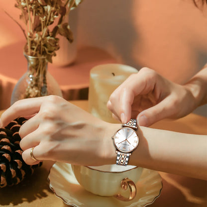 Women Fashion Casual Watches Green Malachite Dial Ladies Japanese Quartz Wristwatch Stainless Steel Strap Waterproof Watches