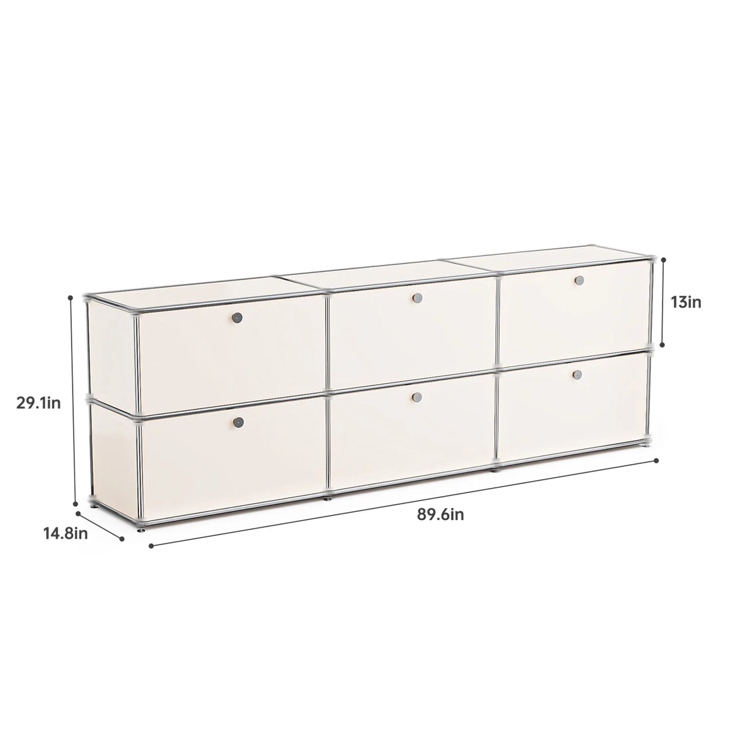 Modern Modular Metal Storage Cabinet Freestanding Sideboard Display Organizer For Living Room Bedroom Entryway Home Furniture