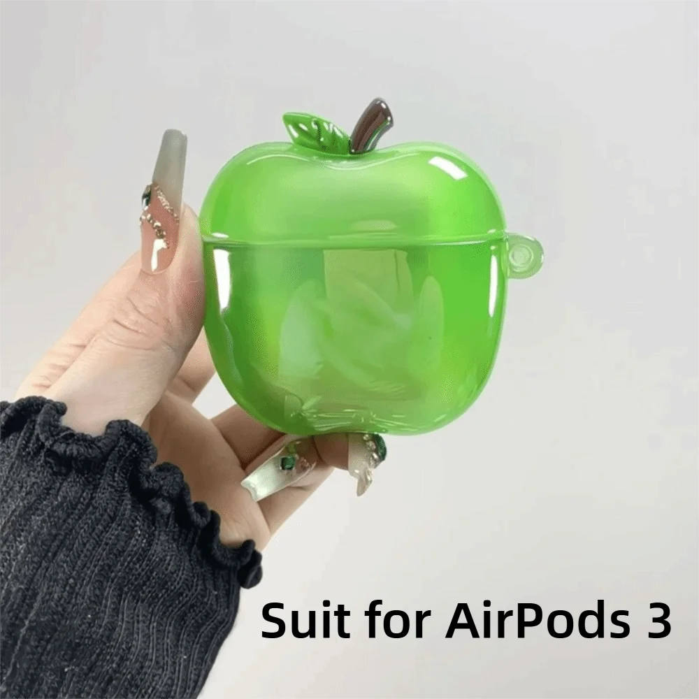 TPU Plating Earphone Case 3D Transparent Anti-Slip Shell Cover Fruit Drop-Proof for AirPods 3/4 / Airpods Pro 2/1