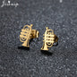 Unique Christmas Earring Stainless Steel YES NO Cactus Footprint Music Stud Earrings for Women Tiny Star Boots Jewelry Girl Gift