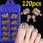 120/100Pcs Almond Fake Nails Extension Wearable Full Cover False Nail Solid Color Mid-length Stiletto/Square Press on Nails