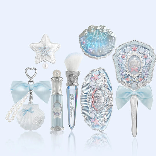 Flower Knows Mermaid Glow Makeup Set Eyeshadow Lip Gloss Blush Pearl Shell Series New Arrival Fantasy Look Gift for Girls