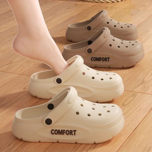 Men's Cut Out Shoes Men's Summer New Women's and Men's Thick-Soled Non-Slip Eva Sandals Boys' Driving Cut Out Slippers