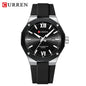CURREN 8465 New Fashionable Men's Quartz Watch Waterproof Calendar Luminous Silicone Strap Advanced Men's Clock Daily reloj