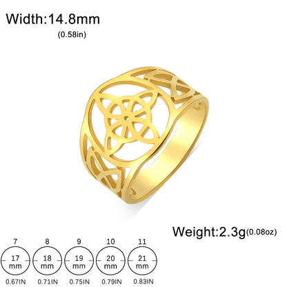 Unift Vintage Witch Knot Rings for Women Men Stainless Steel Finger Ring Witchcraft Protection Amulet Jewelry Wicca Accessories