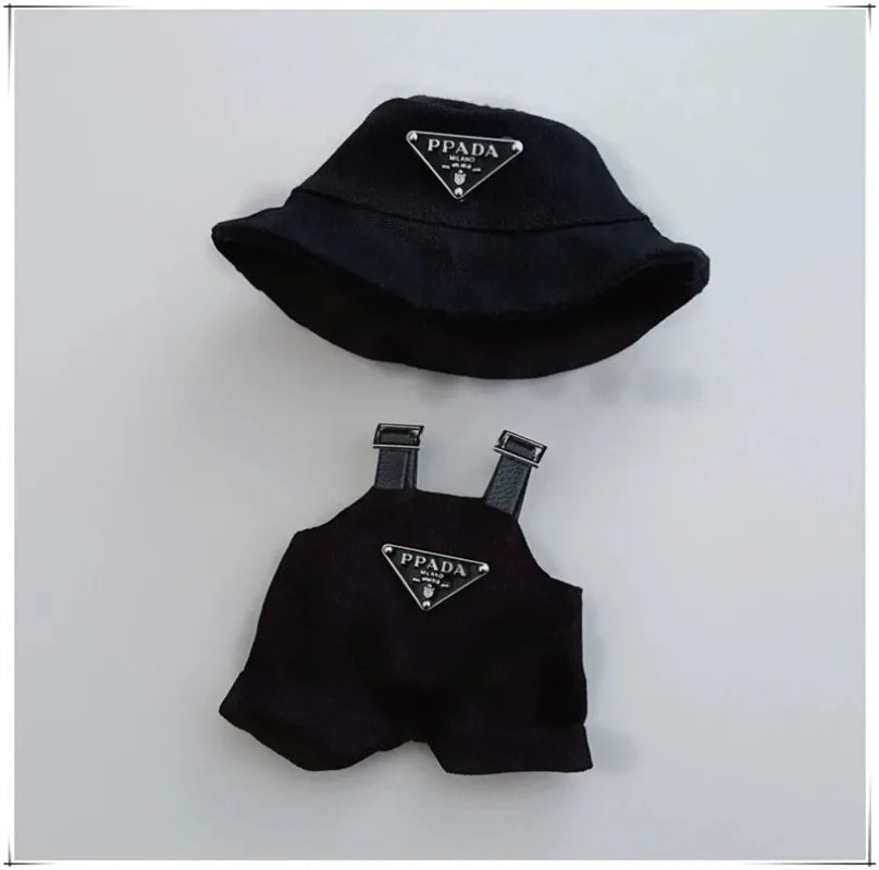 15 17cm For Labubu Doll Retro Denim Overalls Ropa Clothing Luxury Montaigne Skirt Dress Outfit Clothes Shoes Set Accessories