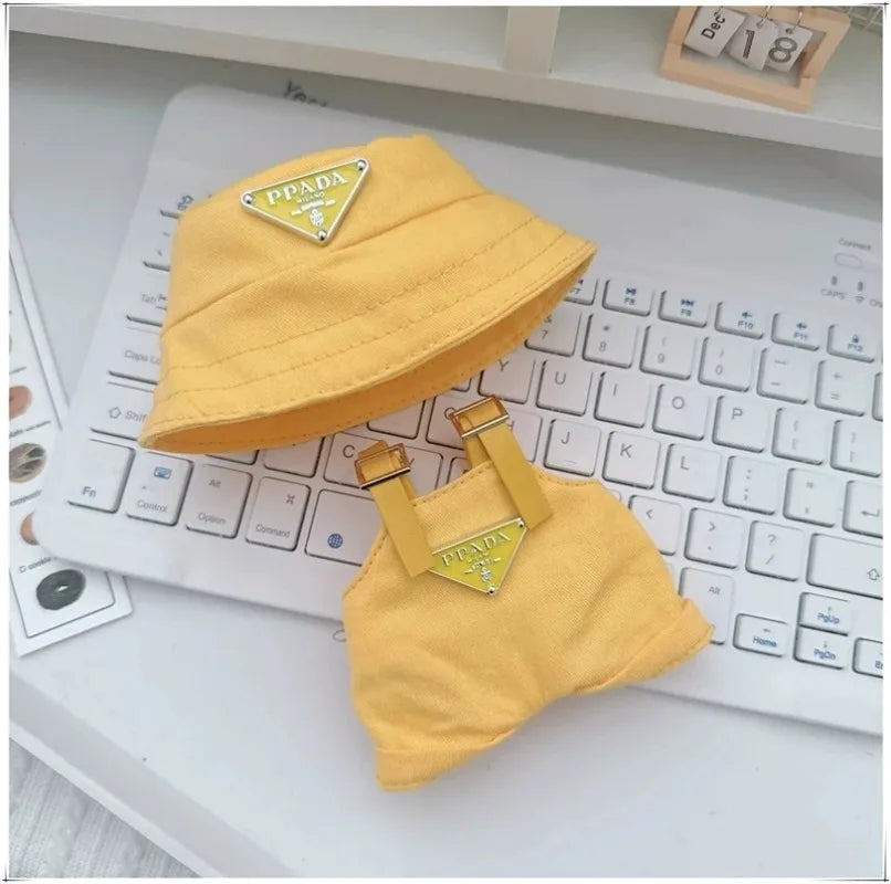 15 17cm For Labubu Doll Retro Denim Overalls Ropa Clothing Luxury Montaigne Skirt Dress Outfit Clothes Shoes Set Accessories