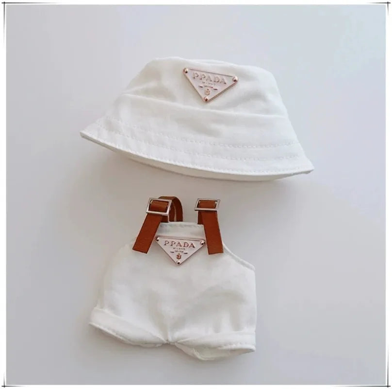 15 17cm For Labubu Doll Retro Denim Overalls Ropa Clothing Luxury Montaigne Skirt Dress Outfit Clothes Shoes Set Accessories