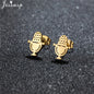 Unique Christmas Earring Stainless Steel YES NO Cactus Footprint Music Stud Earrings for Women Tiny Star Boots Jewelry Girl Gift