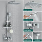 Shower Faucet Set Rainfall 3/4-ways Bathtub Tap With Bathroom Shelf Height Adjust Brass Mixer Crane Hot Cold Water Systems