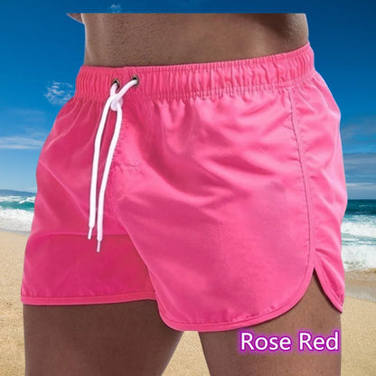 2025 New Summer Men's Swimwear Shorts Brand Beachwear Sexy Swim Trunks Men Swimsuit Low Waist Breathable Beach Wear Surf