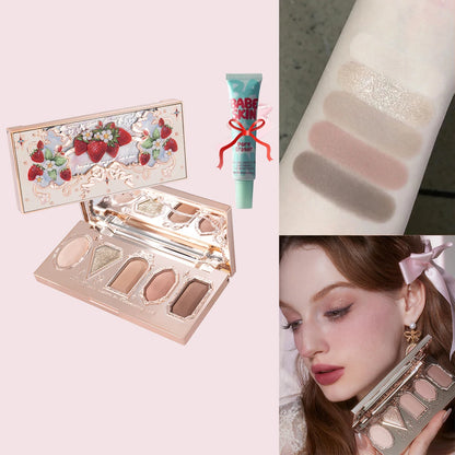 Flower Knows Chocolate Wonder-Shop 8-Color Eyeshadow Palette Matte Shimmer Waterproof Highly Pigmented Long Lasting Makeup