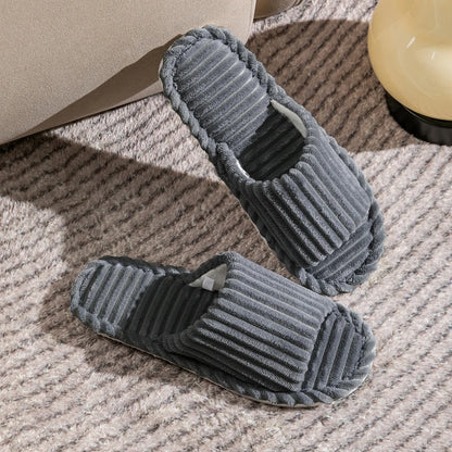 Solid Color Flat Heel Slippers Women Indoor and Bedroom Lightweight Comfort Non-slip Open-toe Breathable Slippers for All Season