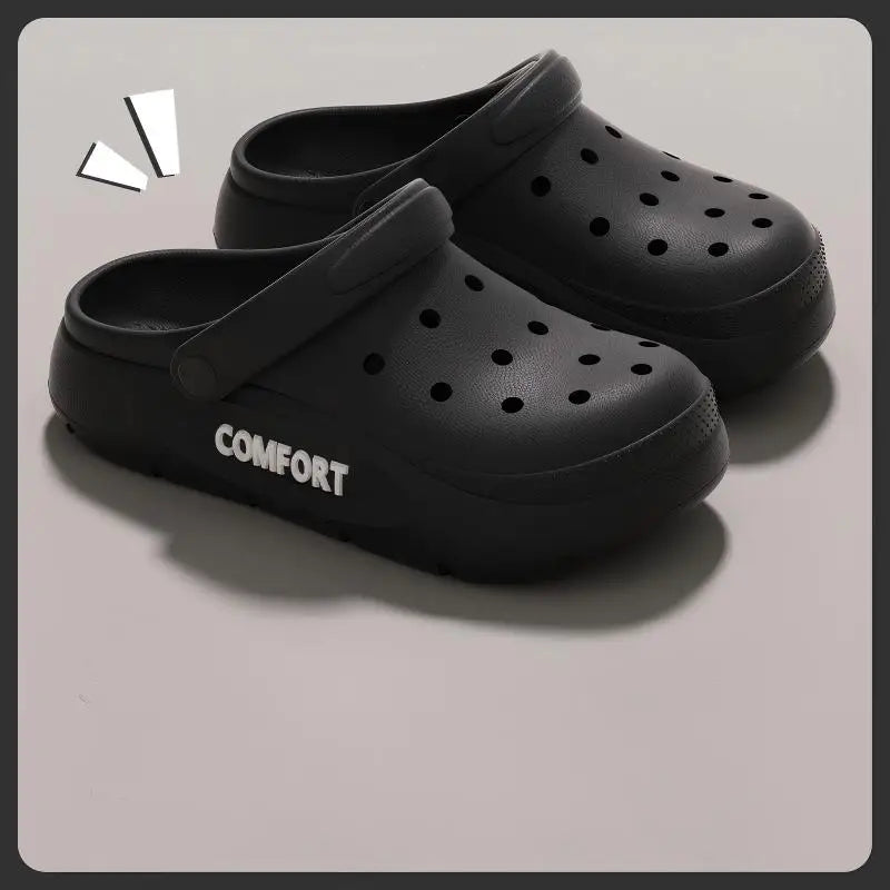 Men's Cut Out Shoes Men's Summer New Women's and Men's Thick-Soled Non-Slip Eva Sandals Boys' Driving Cut Out Slippers