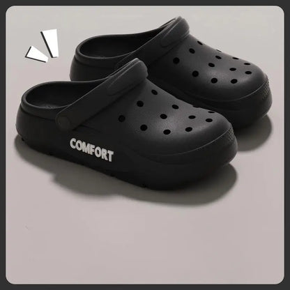 Men's Cut Out Shoes Men's Summer New Women's and Men's Thick-Soled Non-Slip Eva Sandals Boys' Driving Cut Out Slippers