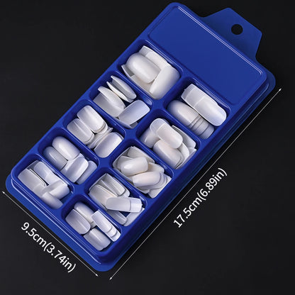 100pcs Milk White/Pink Square Short Round False Nails Full Cover Acrylic Fake Nails Smooth Reusable Press On Nails Fake Nails