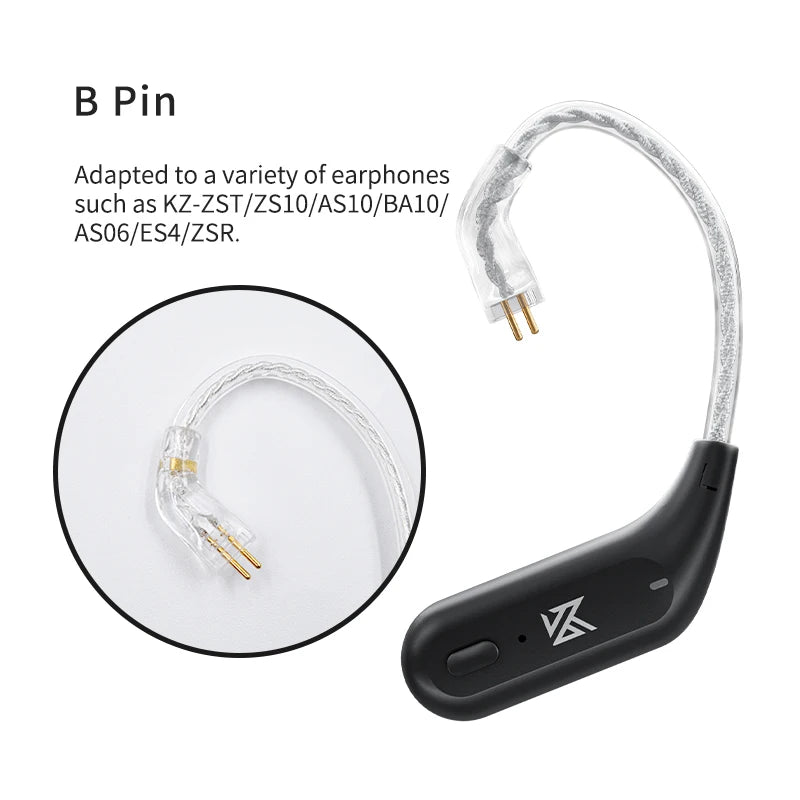 KZ AZ09 Wireless Upgrade Cable HD Bluetooth 5.4 Wire Ear Hook HIFI Headset Cable With Charging Case For KZ CCA Earphones
